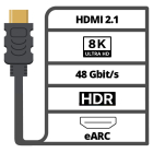 HDMI kabel 2.1 Roline 3 meter 10K 30Hz HDR Zwart